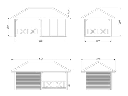 Palmako Bianca 16,6 m2 Set 203 Slide - Hellbraun tauchgrundiert