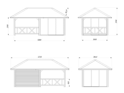 Palmako Bianca 16,6 m2 Set 204 Slide - Grau tauchgrundiert