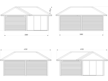 Palmako Bianca 24,9 m2 Set 212 Slide - Hellbraun tauchgrundiert