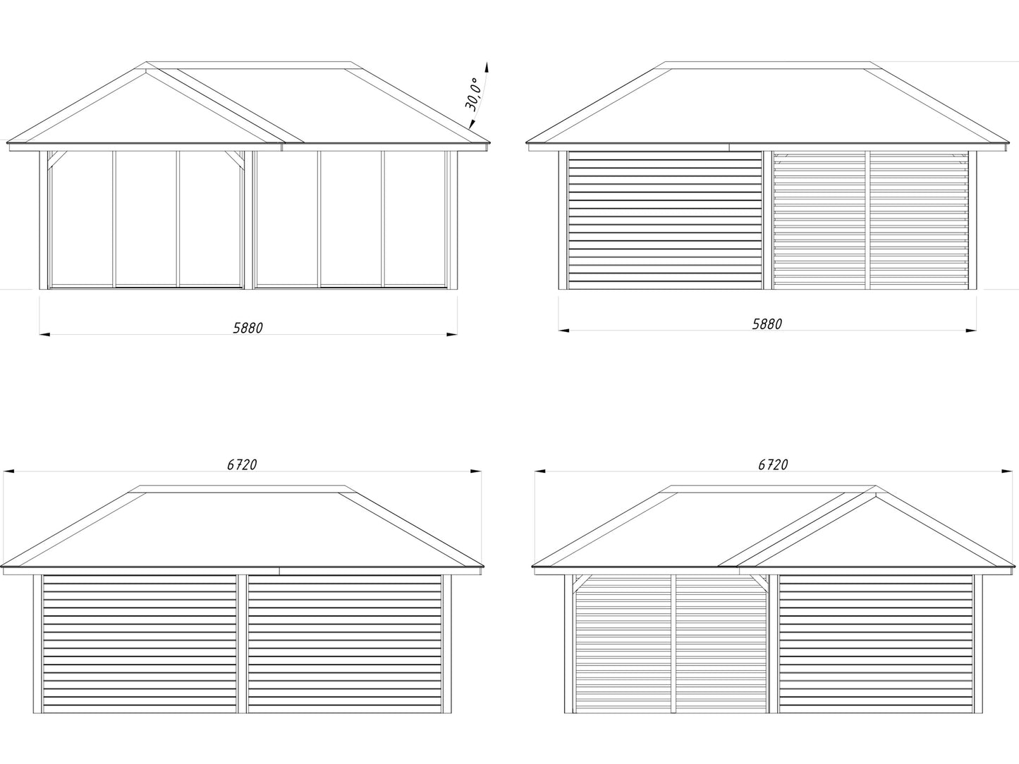 Palmako Bianca 24,9 m2 Set 213 Slide - Grau tauchgrundiert