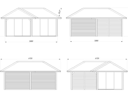 Palmako Bianca 24,9 m2 Set 214 Slide - Naturbelassen