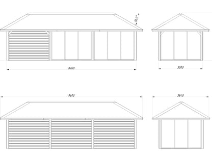 Palmako Bianca 24,9 m2 Set 218 Slide - Transparent tauchgrundiert