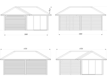 Palmako Bianca 24,9 m2 Set 511 Slide Plus - Hellbraun tauchgrundiert