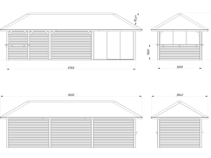 Palmako Bianca 24,9 m2 Set 515 Slide Plus - Grau tauchgrundiert