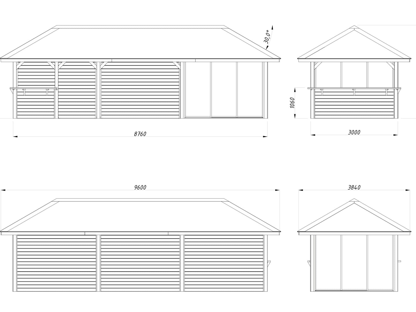Palmako Bianca 24,9 m2 Set 516 Slide Plus - Transparent tauchgrundiert