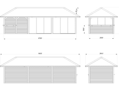 Palmako Bianca 24,9 m2 Set 519 Slide Plus - Lackiert weiß RAL9016