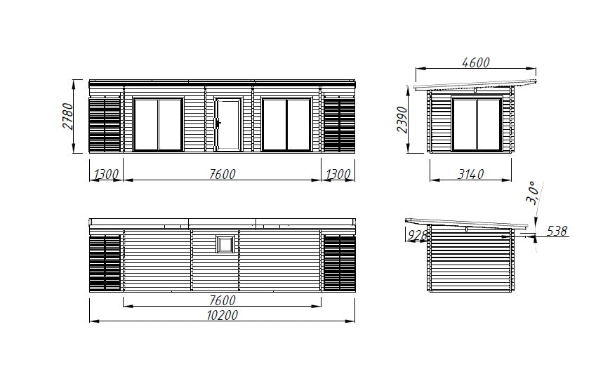 Palmako Cecilia 21,8 m2 - Naturbelassen