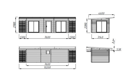 Palmako Cecilia 21,8 m2 - Naturbelassen