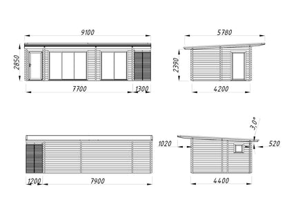 Palmako Cecilia 27,3 m2 - Naturbelassen