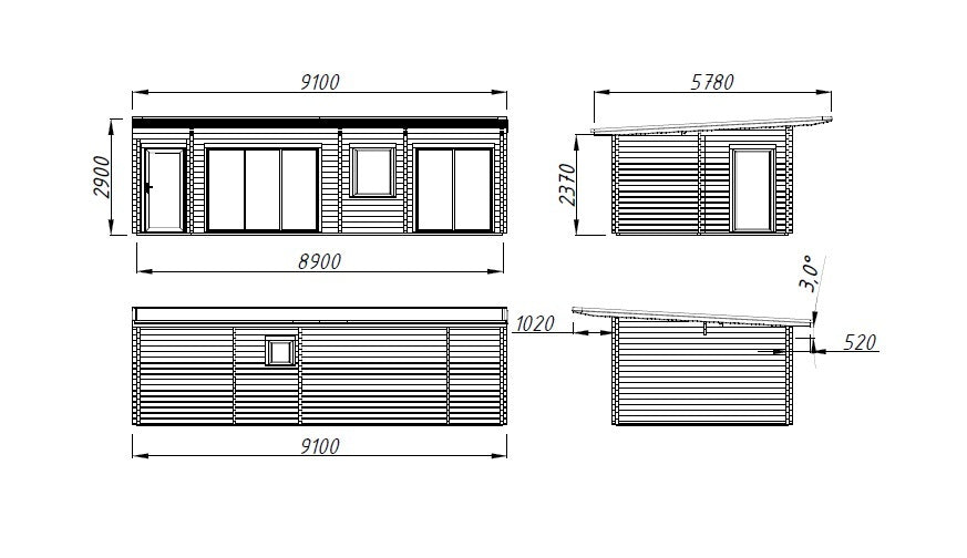 Palmako Cecilia 32,0 m2 - Naturbelassen