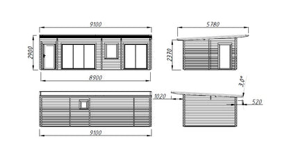 Palmako Cecilia 32,0 m2 - Naturbelassen