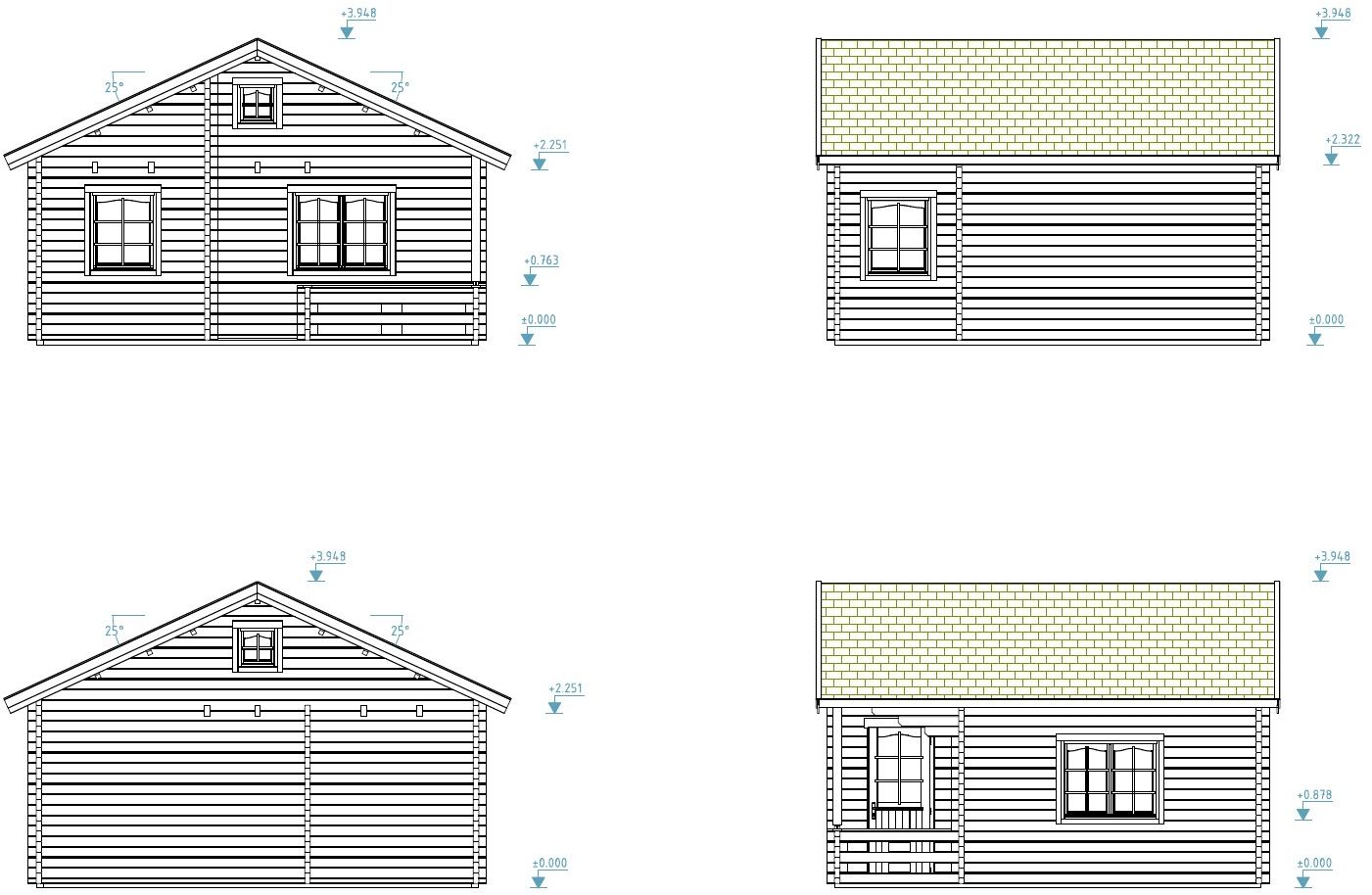 Palmako Emily 40,1+5,2 m2 - Naturbelassen