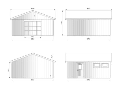 Palmako Andre 28,5 m2 ohne Tor - Naturbelassen