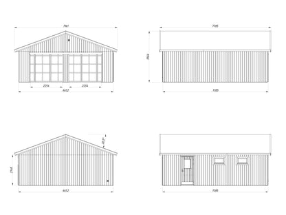 Palmako Andre 44,7 m2 ohne Tor - Naturbelassen