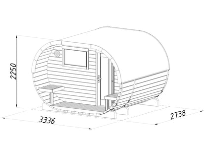 Palmako Anette 3,0+1,5 m2 - Naturbelassen