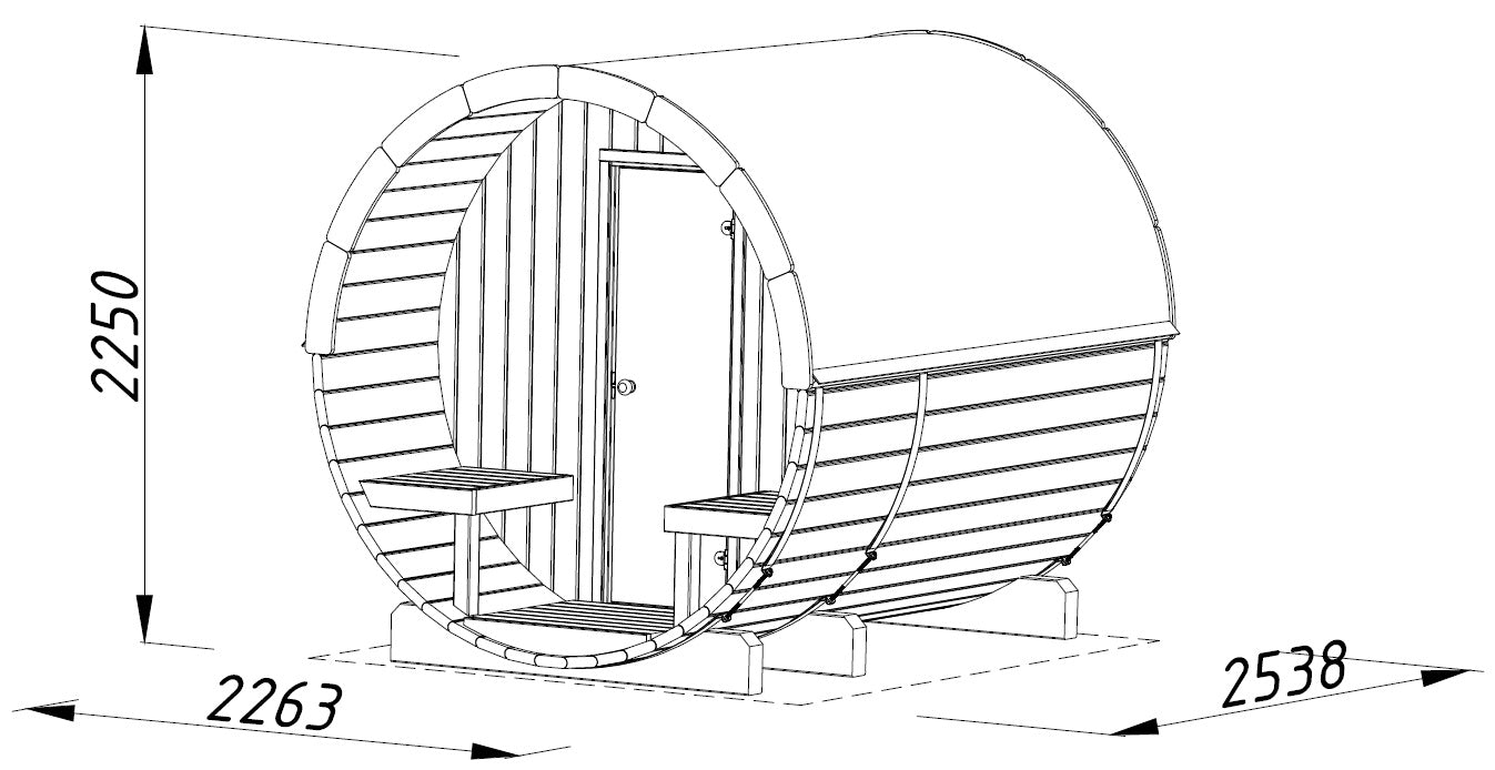 Palmako Anita 1,3+0,7 m2 - Naturbelassen