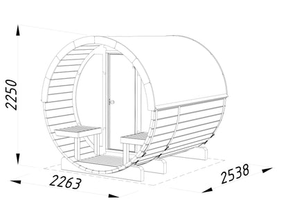 Palmako Anita 1,3+0,7 m2 mit Glasfront - Naturbelassen