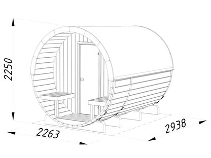 Palmako Anita 1,6+0,7 m2 - Naturbelassen