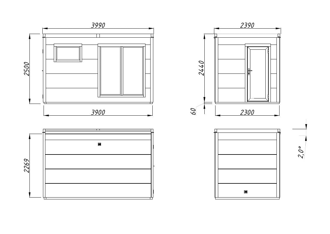 Palmako Grace Sauna 8,2 m2 - Lackiert dunkelgrau RAL7012 + anthrazit RAL7016