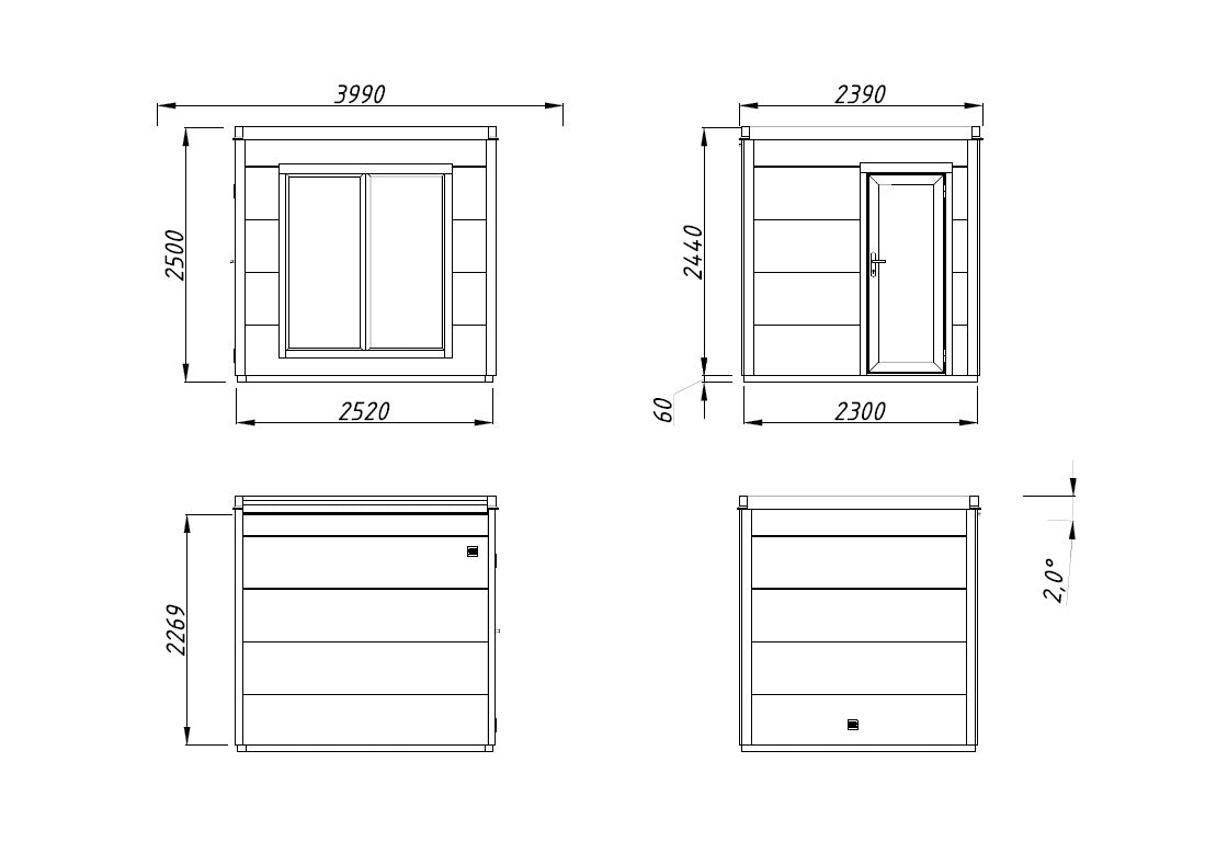 Palmako Grace Sauna 5,3 m2 - Naturbelassen