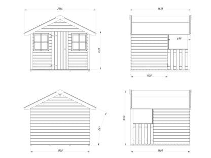 Palmako Felix 1,9 m2 - Lackiert weiß RAL9016