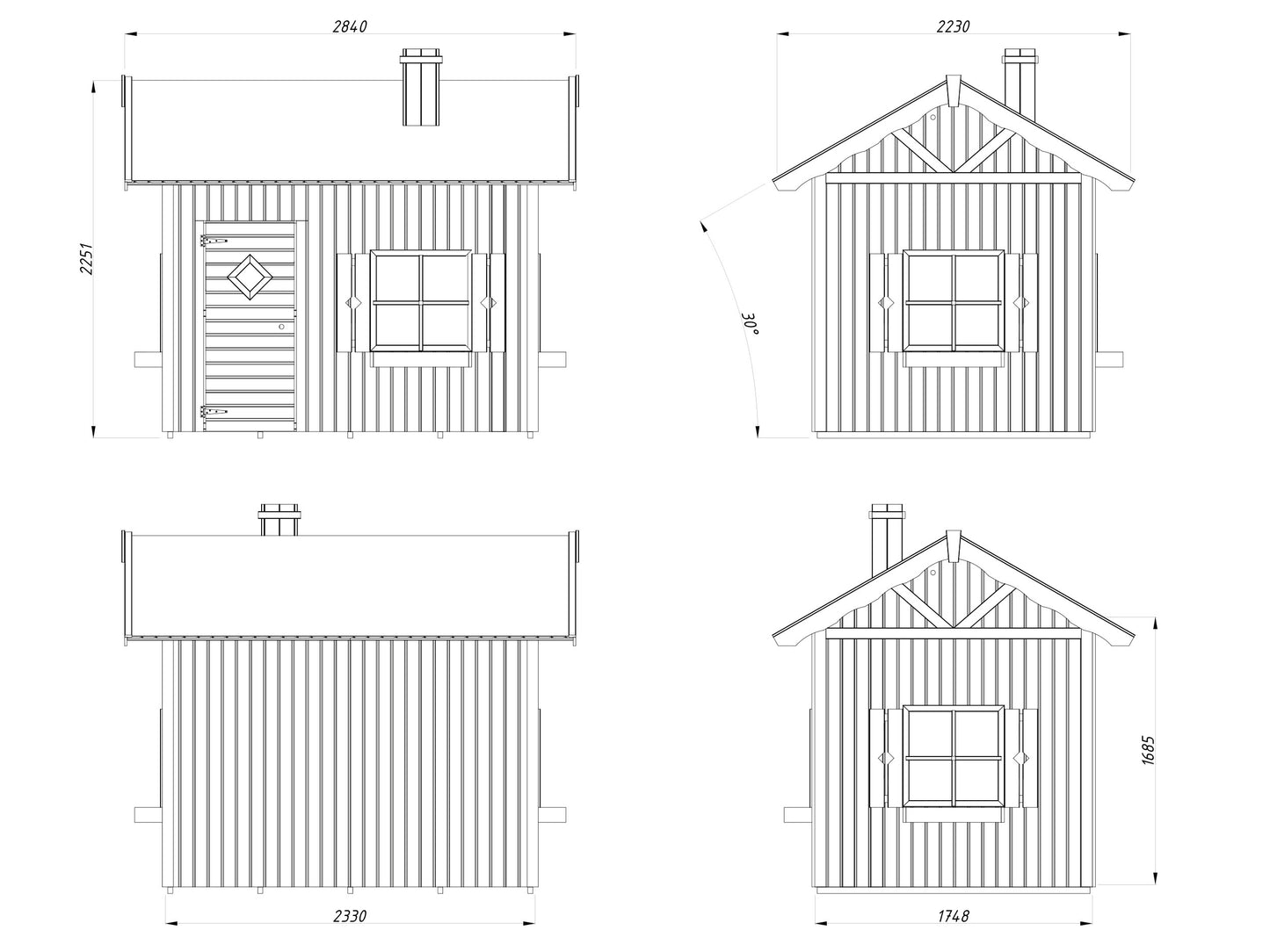 Palmako Grete 3,7 m2 - Naturbelassen