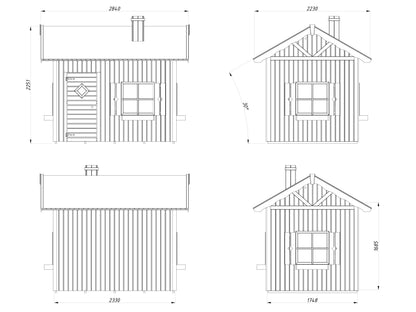 Palmako Grete 3,7 m2 - Naturbelassen