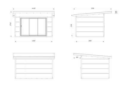 Palmako Grace 11,2 m2 - Lackiert weiß RAL9016 + anthrazit RAL7016