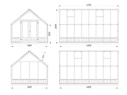 Palmako Emilia 13,8 m2 - Grau kesseldruckimprägniert