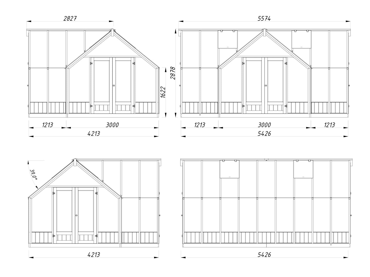 Palmako Emilia 19,1 m2 (RAL7012) - Lackiert dunkelgrau RAL7012