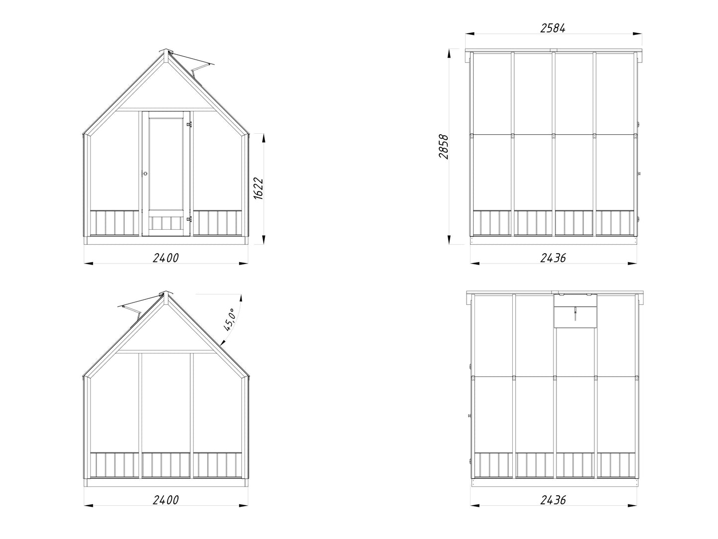 Palmako Emilia 5,4 m2 - Grau kesseldruckimprägniert