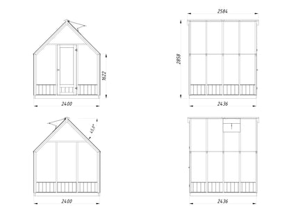 Palmako Emilia 5,4 m2 (RAL7012) - Lackiert dunkelgrau RAL7012