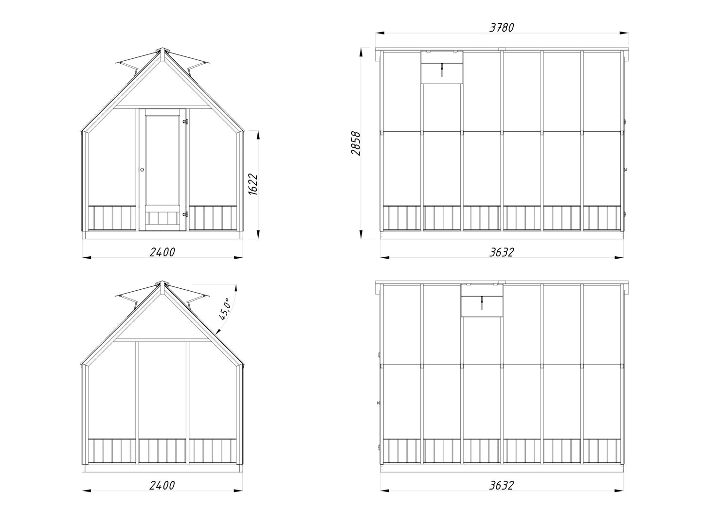 Palmako Emilia 8,2 m2 - Grau kesseldruckimprägniert