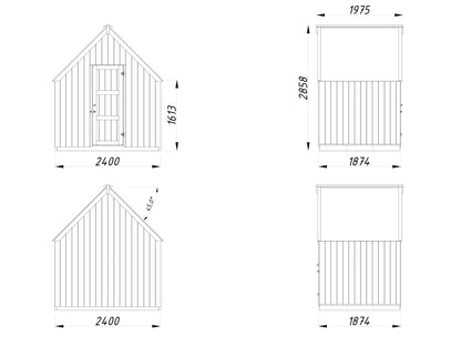 Palmako Emilia Gerätehaus 4,0 m2 - Grau kesseldruckimprägniert