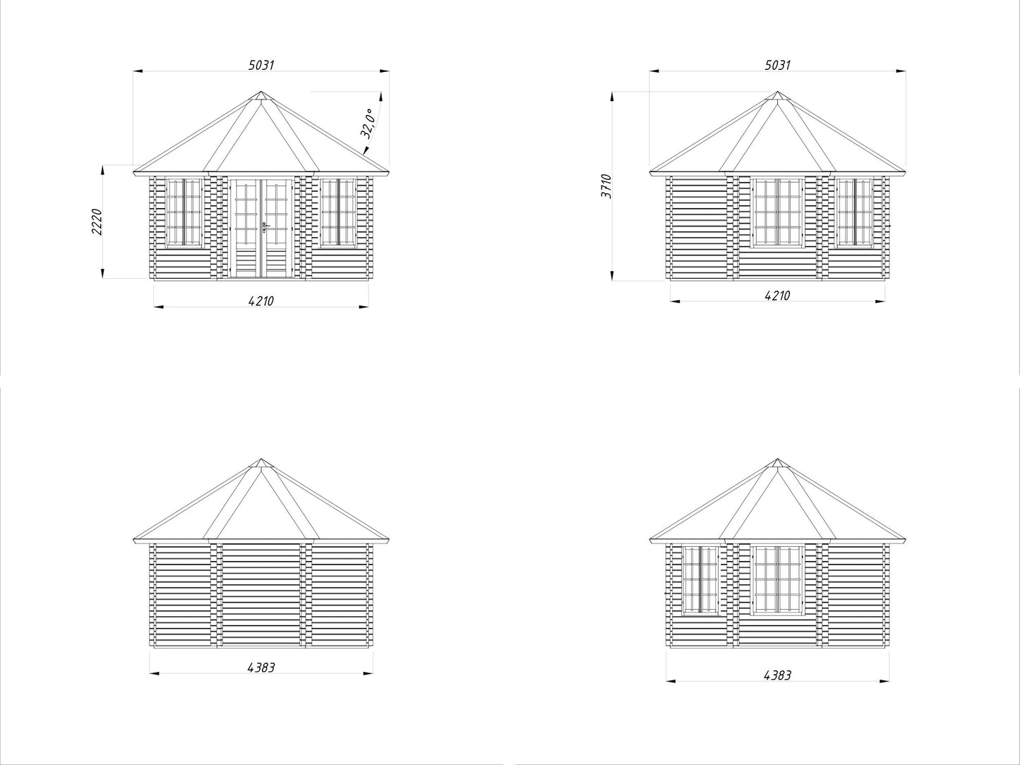 Palmako Hanna 14,1 m2 - Transparent tauchgrundiert