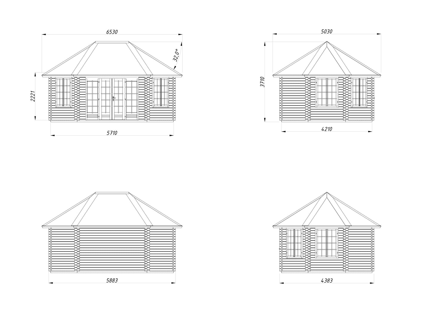 Palmako Hanna 20,3 m2 - Naturbelassen