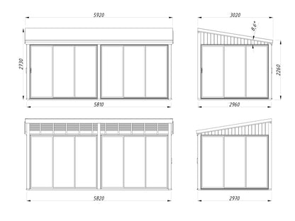 Palmako Lumi 16,2 m2 Slide - Hellbraun tauchgrundiert