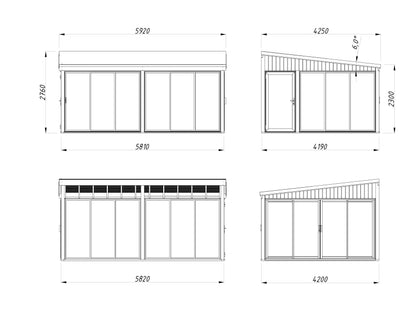 Palmako Lumi 23,3 m2 Slide - Grau tauchgrundiert