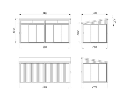 Palmako Saga 16,2 m2 Slide - Hellbraun tauchgrundiert