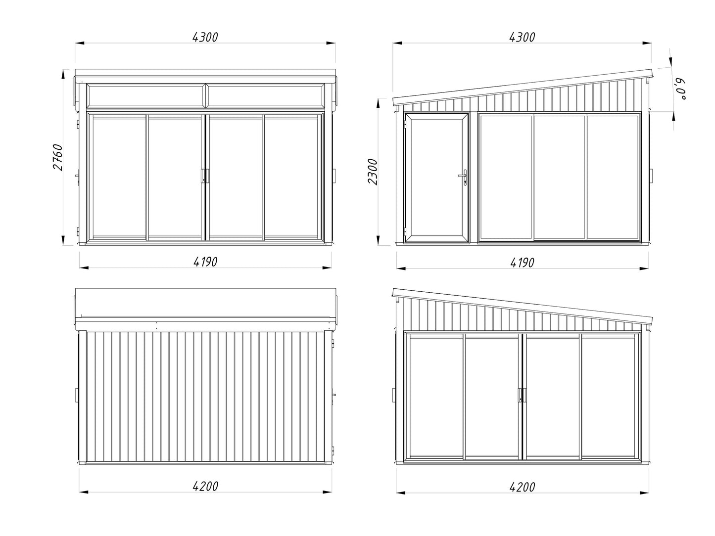 Palmako Saga 16,6 m2 Slide - Naturbelassen