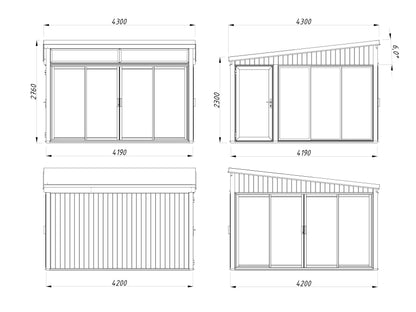 Palmako Saga 16,6 m2 Slide - Grau tauchgrundiert
