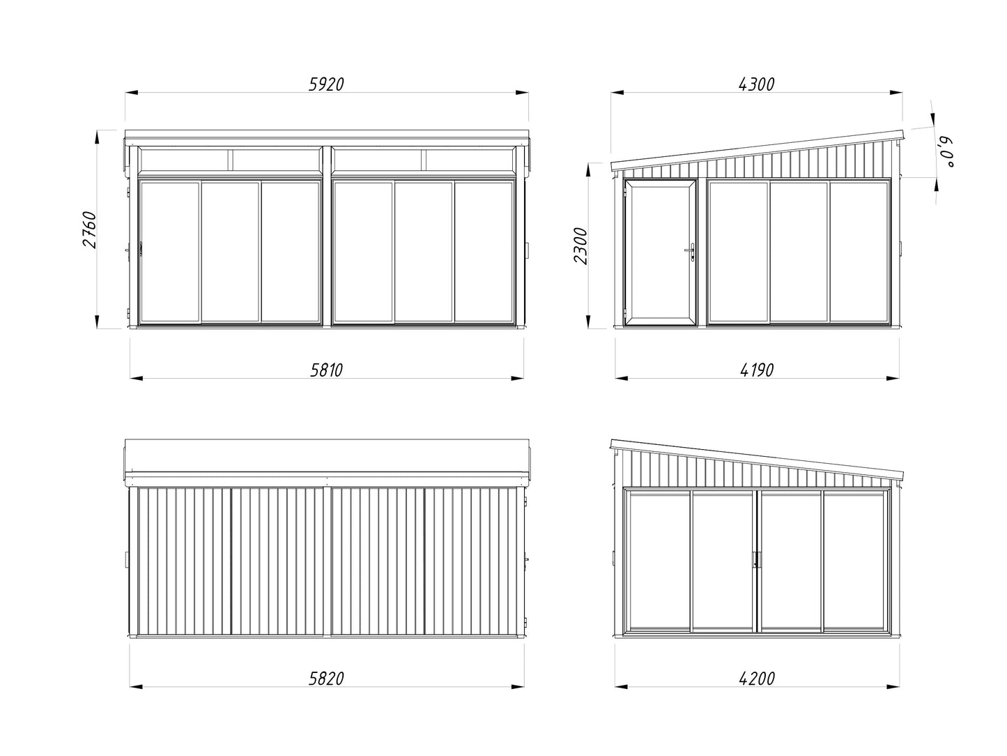Palmako Saga 23,3 m2 Slide Plus - Grau tauchgrundiert