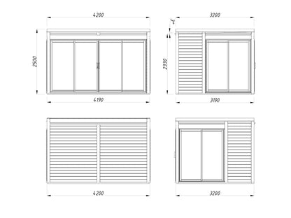 Palmako Serena 12,6 m2 Set 2 Slide Plus - Naturbelassen