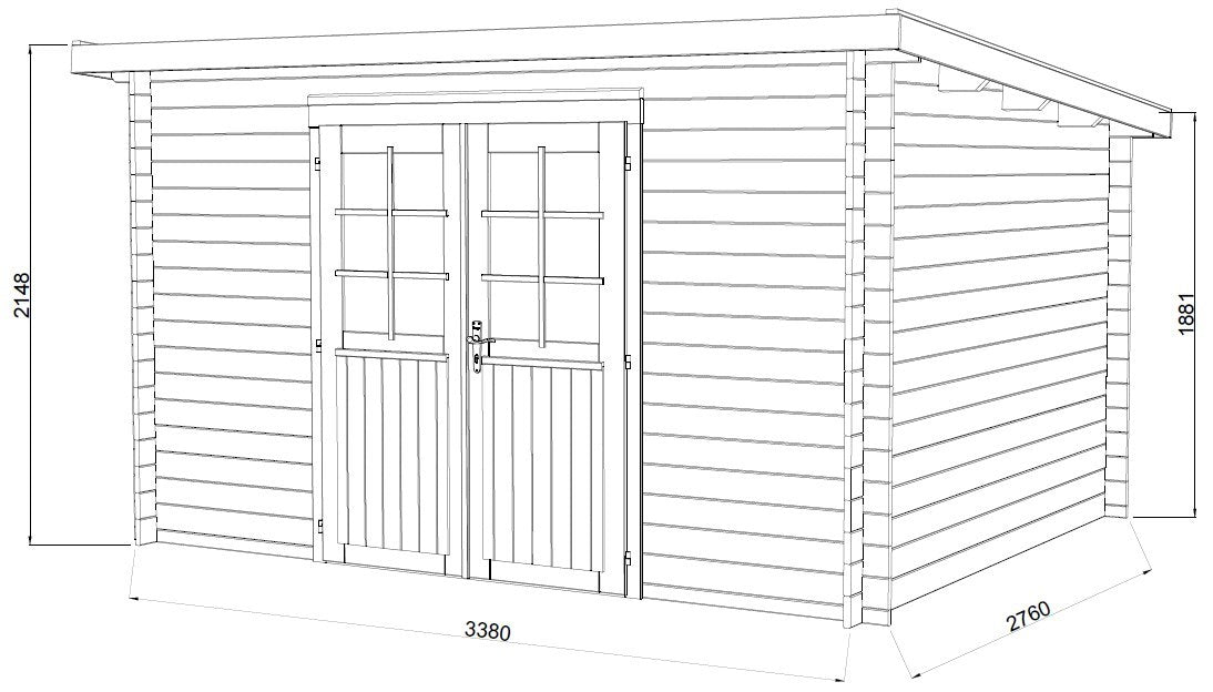 Palmako Alice 9,0 m2 - Braun kesseldruckimprägniert