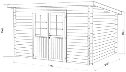 Palmako Alice 9,0 m2 - Braun kesseldruckimprägniert