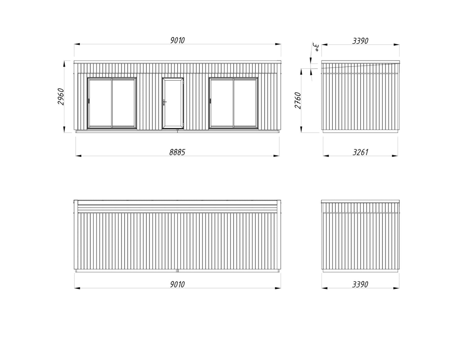 Palmako Rebekka 22,4 m2 - Naturbelassen