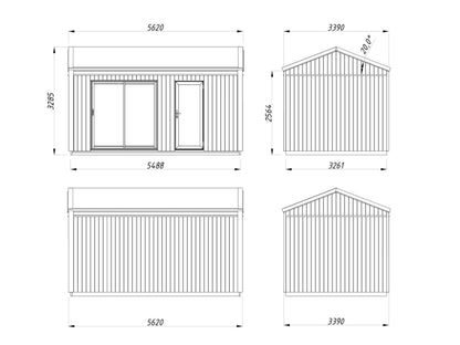 Palmako Rebekka 13,6 m2 - Naturbelassen