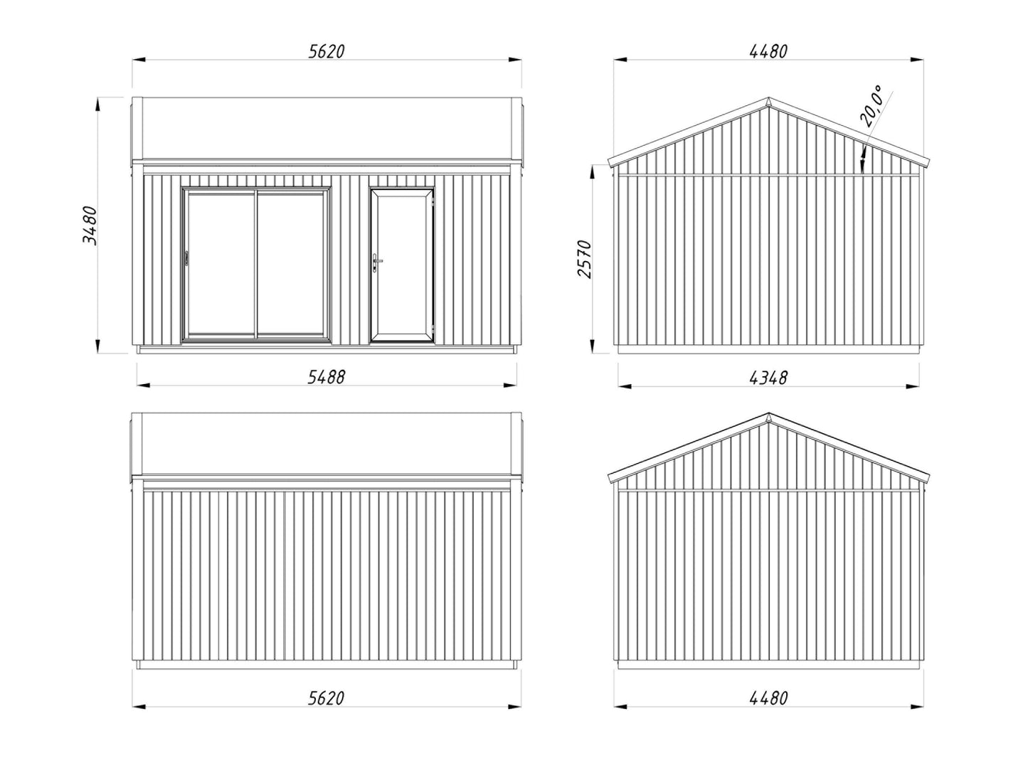 Palmako Rebekka 19,4 m2 - Naturbelassen