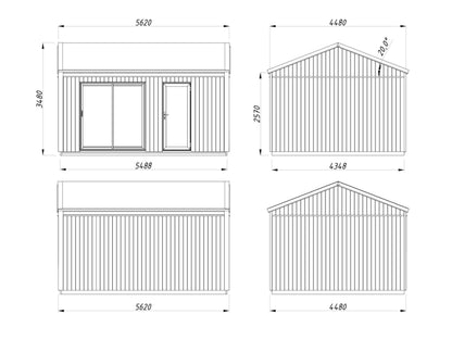 Palmako Rebekka 19,4 m2 - Naturbelassen