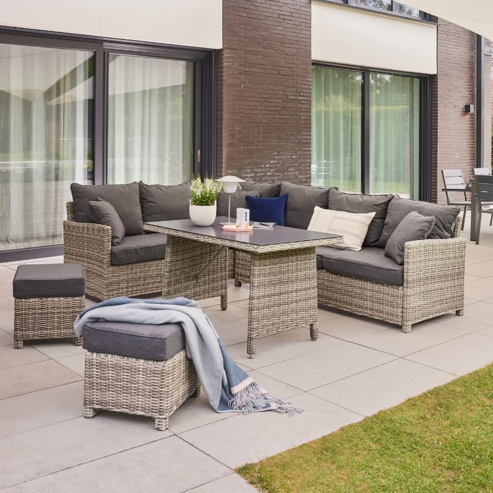 Home Deluxe Rattan Sitzgruppe inkl. Tisch BAHIA